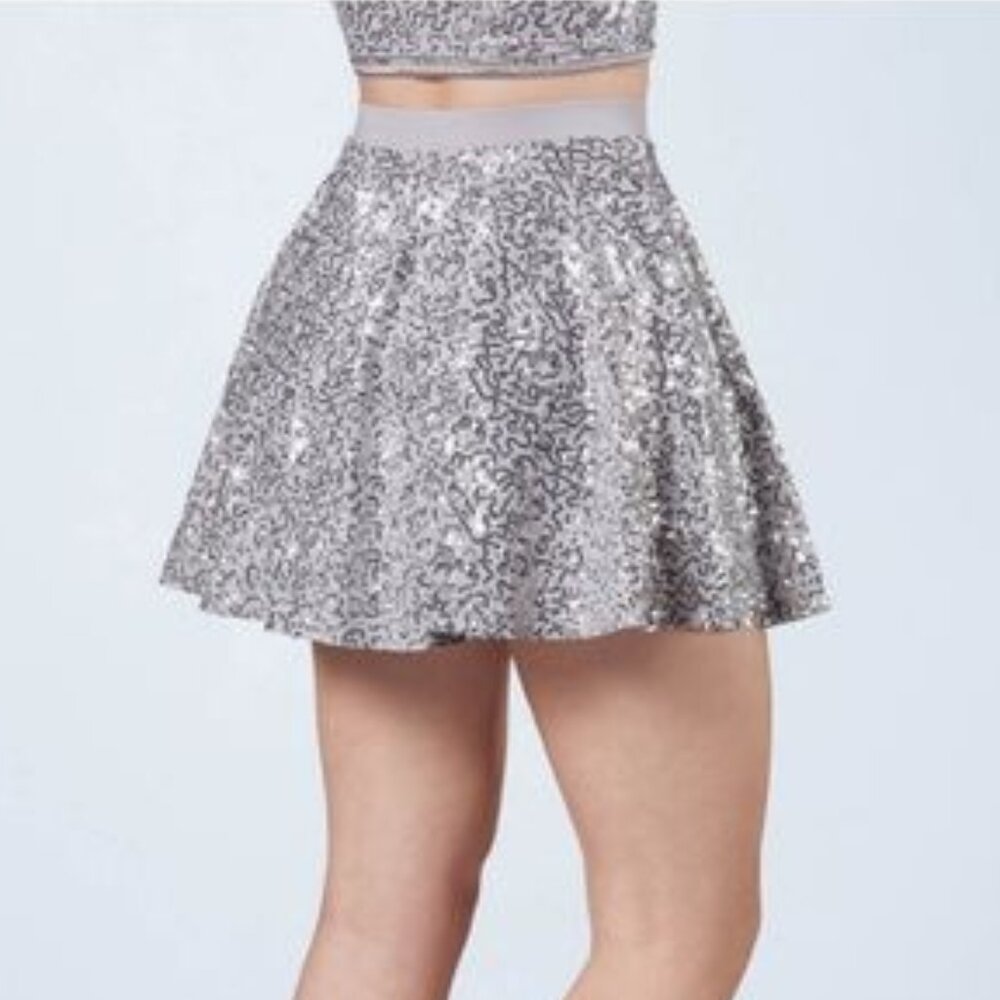 Weissman Silver Sequin Skater Skirt (jazz/tap)